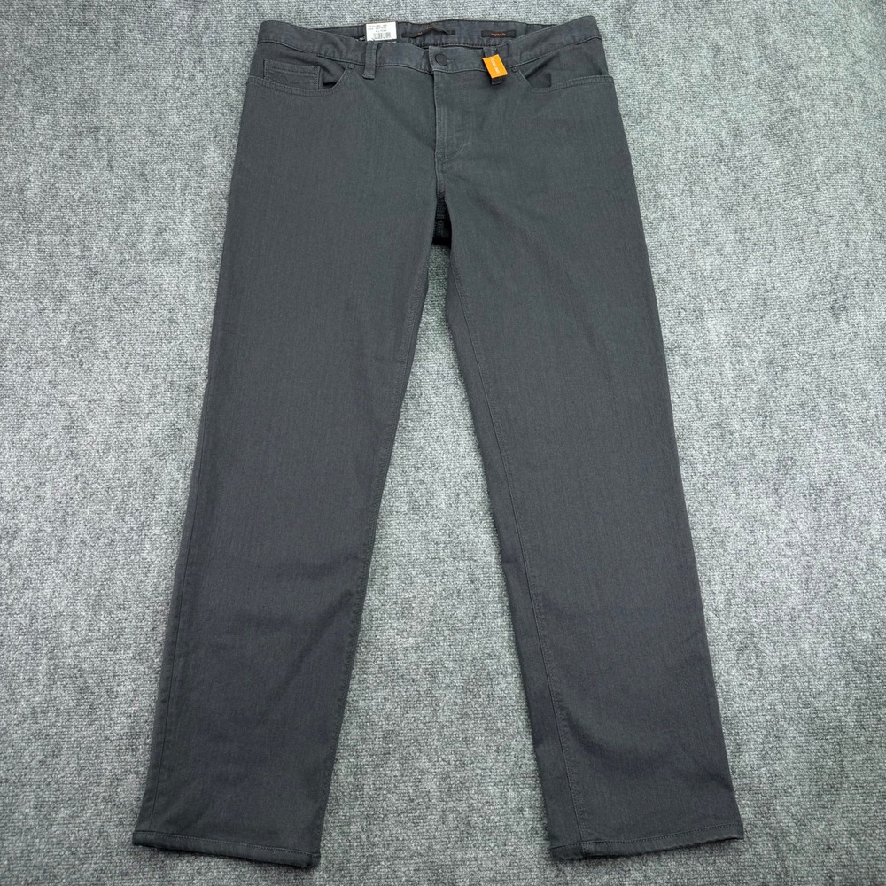 Alberto Pants Mens 36x34 (Fits 38x31) Charcoal Pipe Super Stretch T400 OEKO TEX